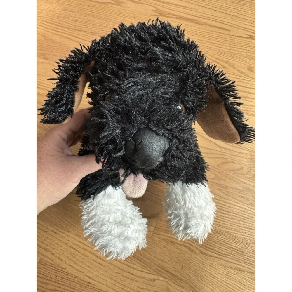 Build-A-Bear Shaggy Black White Puppy Dog Plush 16